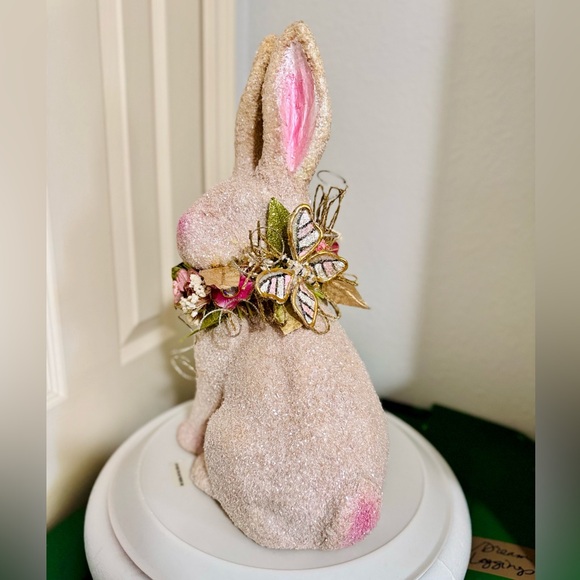 HOLIDAY TREE Marcarone Jeweled Capiz Easter Bunny- Adorable 16" H Rabbit - Picture 6 of 12